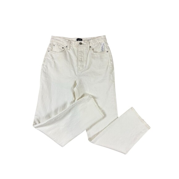 J. Crew Premium Edition High Rise Straight Jeans Women's Sz 26 White Button Fly - Picture 2 of 13